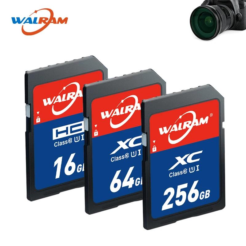 WALRAM Ŭ 10 SD ī, SDA1HC SD A1 XC ÷ USB ƽ, ī޶ SD ޸ ī, 16GB, 32GB, 64GB, 128GB, 256GB